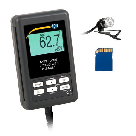 PCE INSTRUMENTS Data-Logging Decibel Meter, Measuring range: SPL: Auto 30 to 130 dB PCE-NDL 10